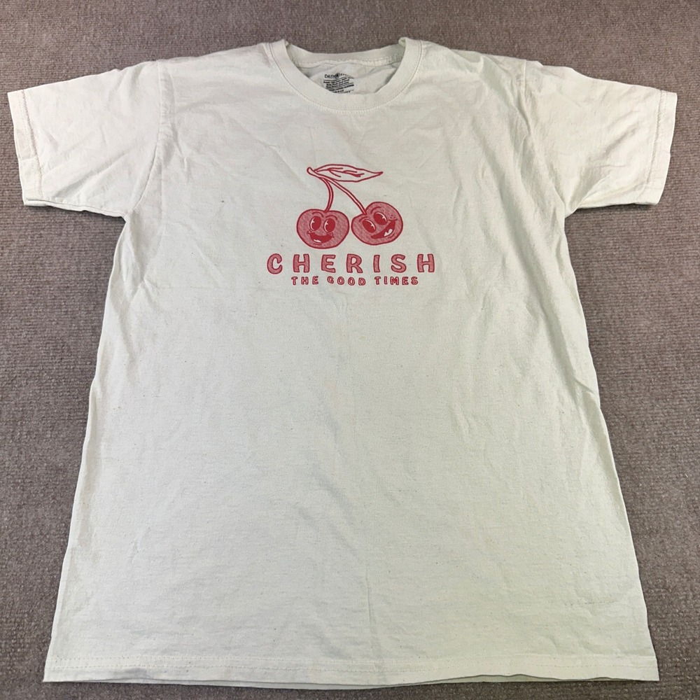 Daisy Street Cherish The Good Times Cherry Graphic T-Shirt Cream XS